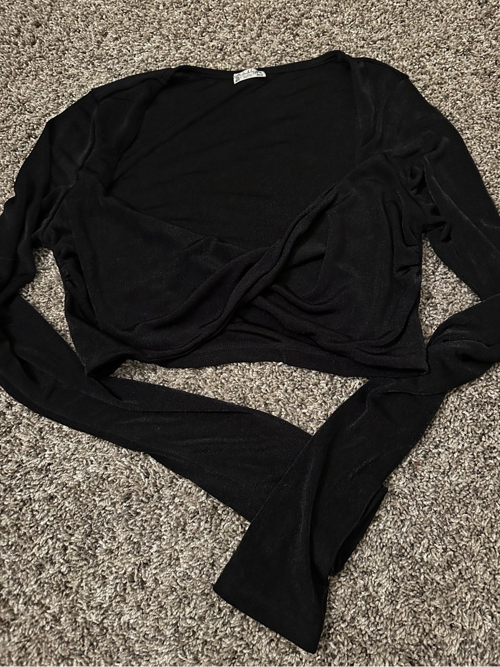 Free People Slinky Twisted Long Sleeve Crop